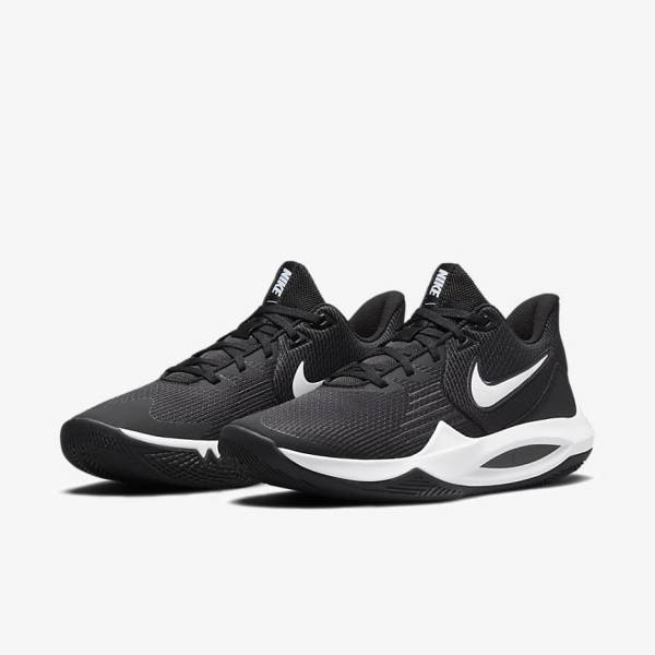 Zapatillas Baloncesto Nike Precision 5 Hombre Negras Gris Oscuro Blancas | NK026BIH