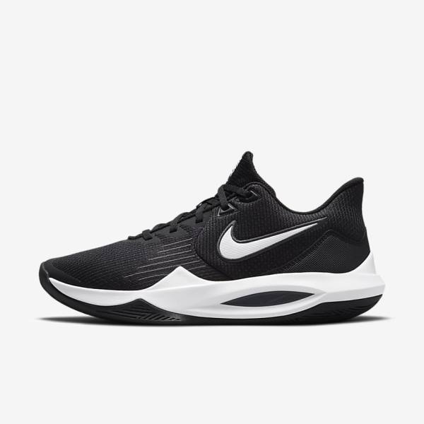 Zapatillas Baloncesto Nike Precision 5 Hombre Negras Gris Oscuro Blancas | NK026BIH