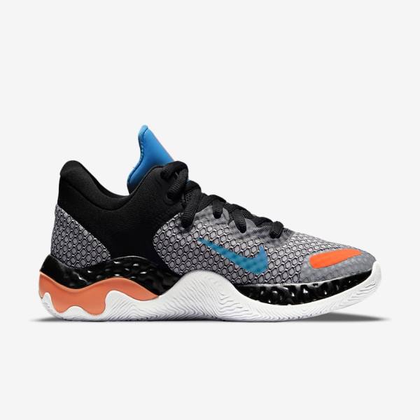 Zapatillas Baloncesto Nike Renew Elevate 2 Hombre Negras Blancas Naranjas Azules Claro | NK907DNL