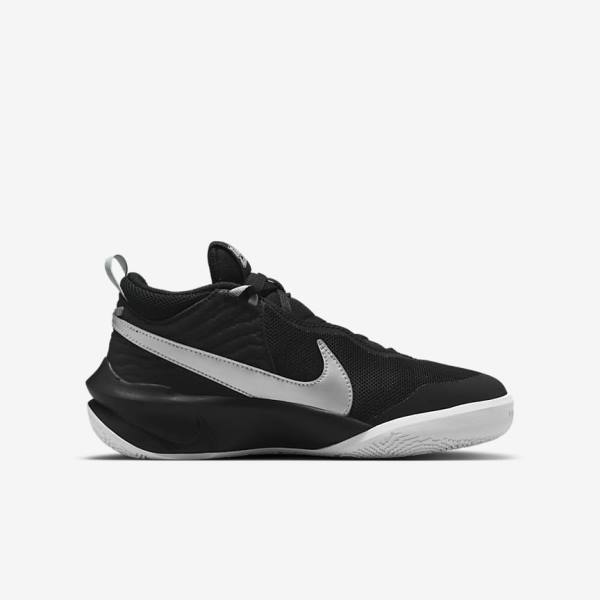 Zapatillas Baloncesto Nike Team Hustle D 10 Older Niños Negras Blancas Metal Plateadas | NK561TQJ