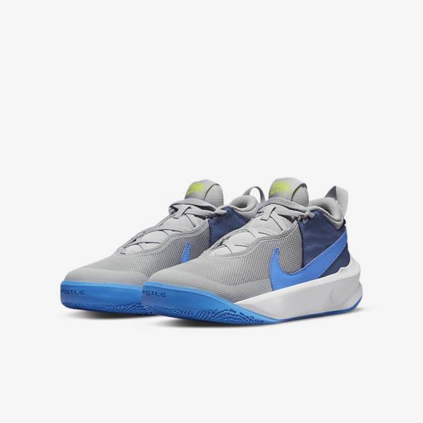 Zapatillas Baloncesto Nike Team Hustle D 10 Older Niños Gris Azul Marino Verde Azules | NK740BSW