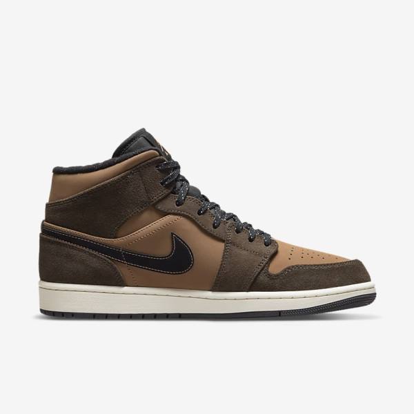 Zapatillas Jordan Nike Air Jordan 1 Mid SE Hombre Chocolate Oscuro Marrones Negras Rojas | NK023QZS