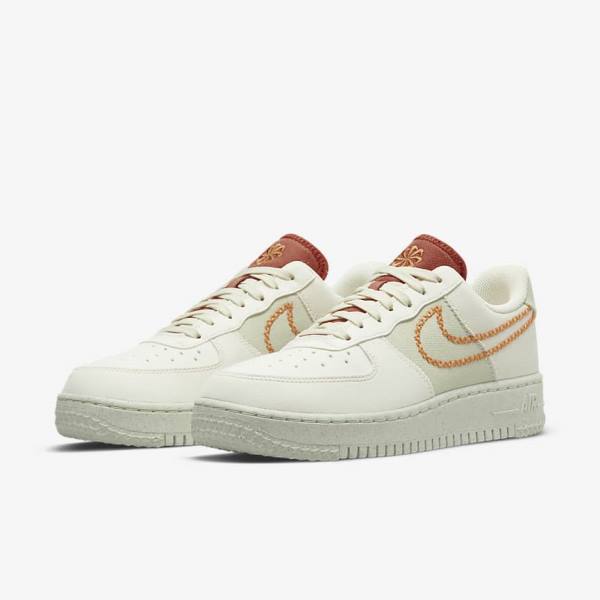 Zapatillas Nike Air Force 1 07 Low Mujer Verde Oliva Amarillo | NK571HBM