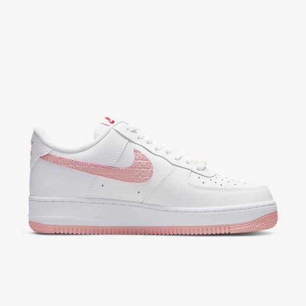 Zapatillas Nike Air Force 1 07 Mujer Blancas Rojas | NK328NPR