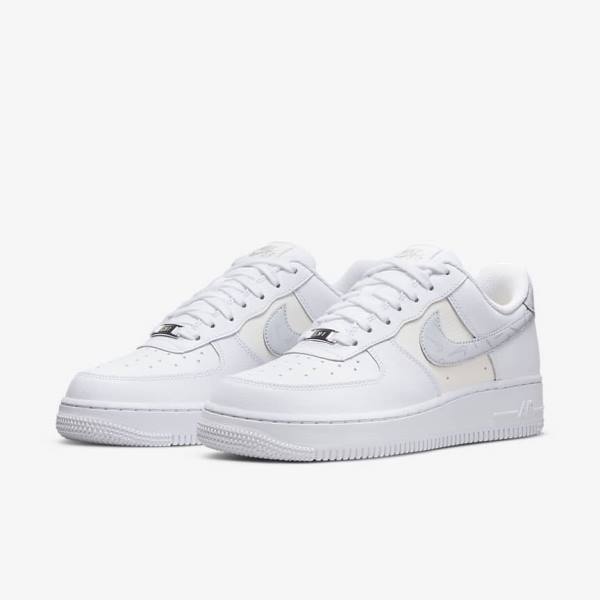 Zapatillas Nike Air Force 1 07 Mujer Blancas Metal Plateadas Plateadas | NK563PQI