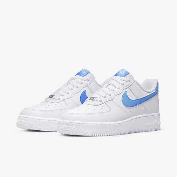 Zapatillas Nike Air Force 1 07 Next Nature Mujer Blancas Metal Plateadas Azules | NK703RKC