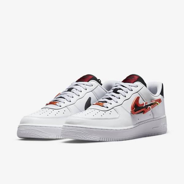 Zapatillas Nike Air Force 1 07 Premium Hombre Blancas Burdeos Rojas Negras | NK371EVY