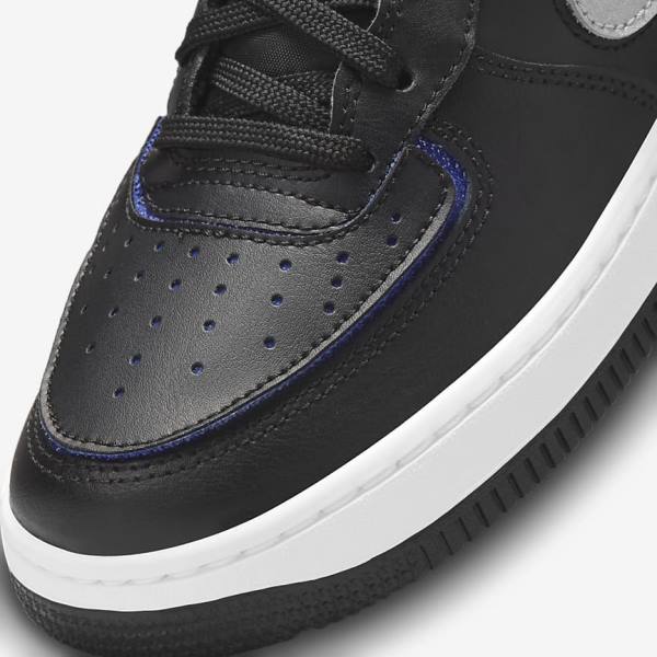 Zapatillas Nike Air Force 1-1 Older Niños Negras Metal Plateadas | NK983EQT