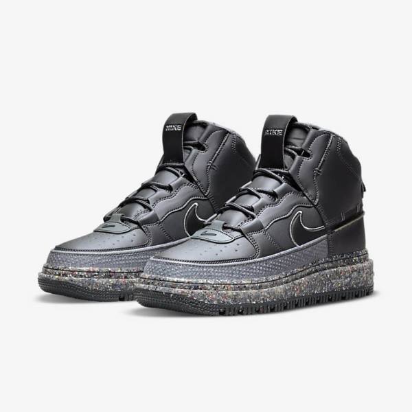 Zapatillas Nike Air Force 1 Boot Hombre Gris Oscuro Negras | NK750USD