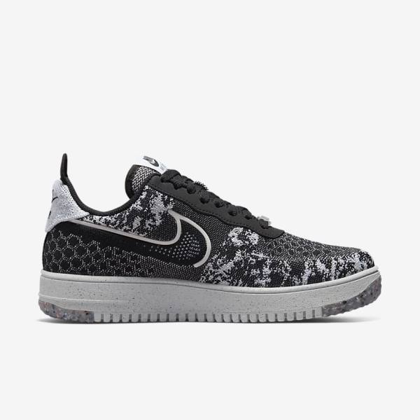 Zapatillas Nike Air Force 1 Crater Flyknit Next Nature Hombre Negras Blancas Plateadas Negras | NK524AQN