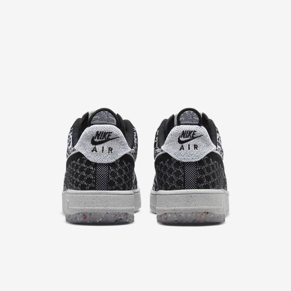 Zapatillas Nike Air Force 1 Crater Flyknit Next Nature Hombre Negras Blancas Plateadas Negras | NK524AQN