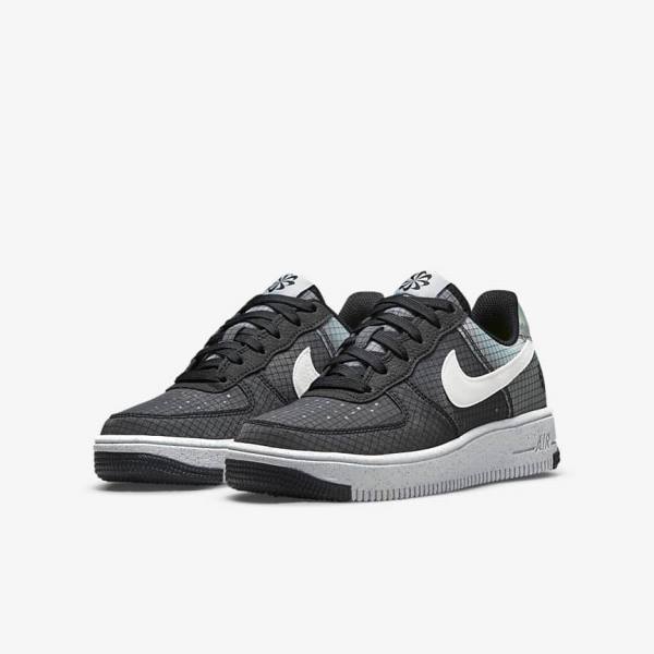 Zapatillas Nike Air Force 1 Crater Older Niños Negras Blancas | NK532NIW