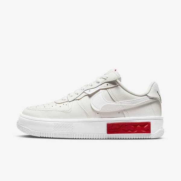 Zapatillas Nike Air Force 1 Fontanka Mujer Blancas Rojas | NK149PYD