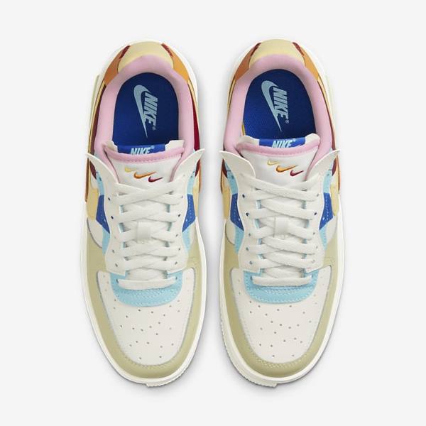 Zapatillas Nike Air Force 1 Fontanka Mujer Burdeos Doradas | NK509NAW