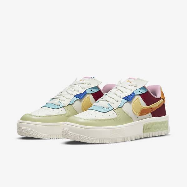 Zapatillas Nike Air Force 1 Fontanka Mujer Burdeos Doradas | NK509NAW