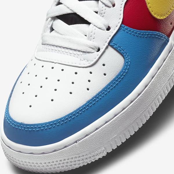 Zapatillas Nike Air Force 1 LV8 Older Niños Blancas Rojas Azul Real Doradas | NK581RFL