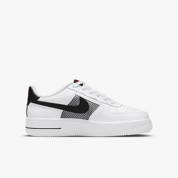 Zapatillas Nike Air Force 1 LV8 Older Niños Blancas Rojas Blancas Negras | NK649LVU