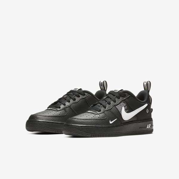 Zapatillas Nike Air Force 1 LV8 Utility Older Niños Negras Amarillo Blancas | NK526VCO