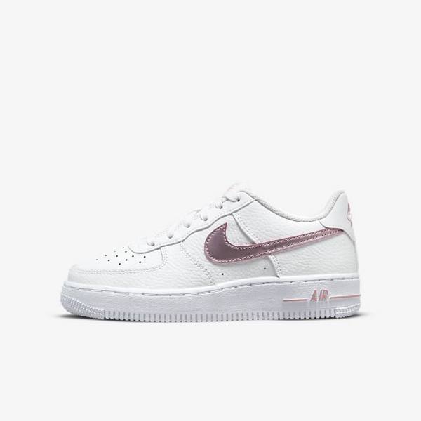 Zapatillas Nike Air Force 1 Older Niños Blancas Rosas | NK375RTZ