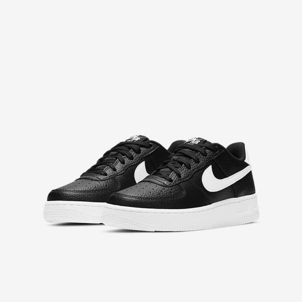 Zapatillas Nike Air Force 1 Older Niños Negras Blancas | NK803DJE