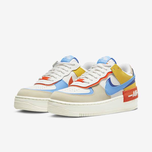 Zapatillas Nike Air Force 1 Shadow Mujer Azul Real Naranjas Azules | NK087BEM