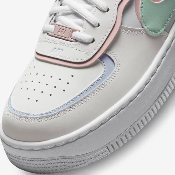 Zapatillas Nike Air Force 1 Shadow Mujer Blancas Verde Menta Gris | NK650JQM