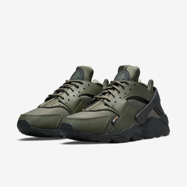 Zapatillas Nike Air Huarache Hombre Kaki Negras Doradas Kaki | NK248HJA