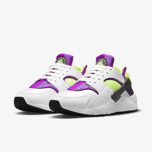 Zapatillas Nike Air Huarache Mujer Blancas Negras Amarillo | NK926CTR