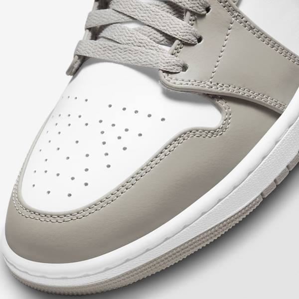 Zapatillas Nike Air Jordan 1 Mid Hombre Gris Blancas Beige Claro | NK928FLI