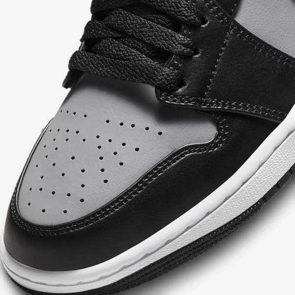 Zapatillas Nike Air Jordan 1 Mid Hombre Negras Gris Blancas Rojas | NK975NFM