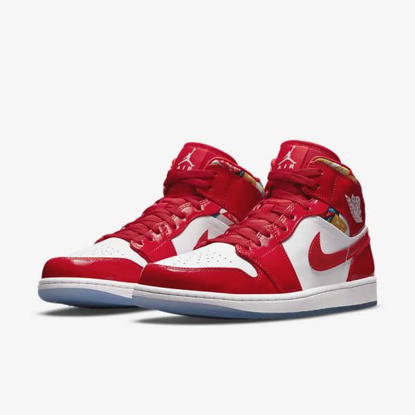 Zapatillas Nike Air Jordan 1 Mid SE Hombre Rojas Azul Marino Blancas | NK147QIX