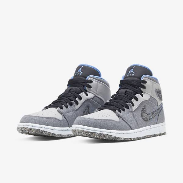 Zapatillas Nike Air Jordan 1 Mid SE Hombre Gris Negras Azules | NK735ZNF