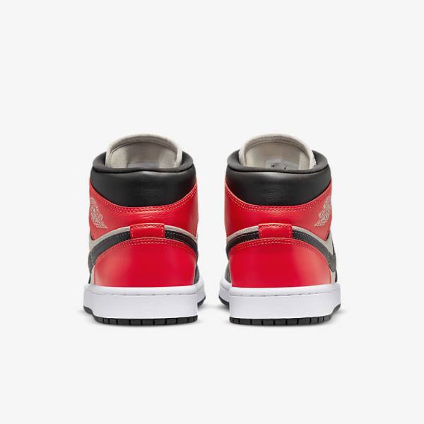 Zapatillas Nike Air Jordan 1 Mid SE Mujer Marrones Claro Rojas Claro Blancas | NK169WIN