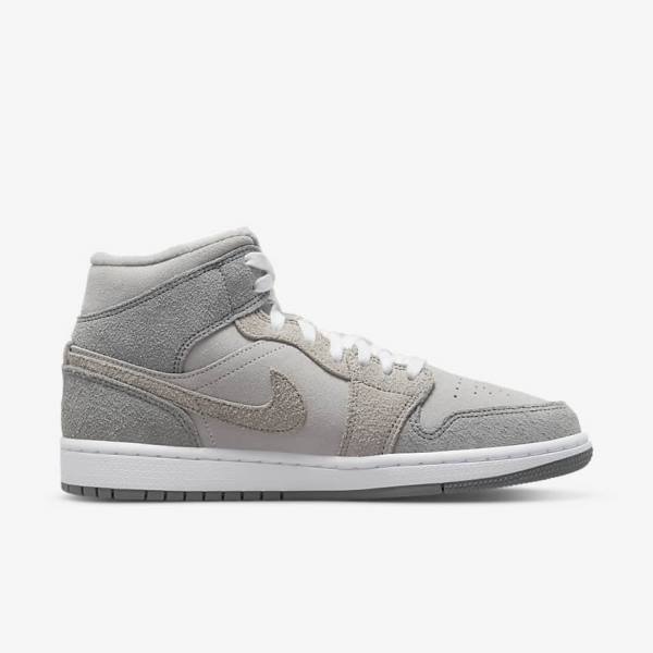 Zapatillas Nike Air Jordan 1 Mid SE Mujer Gris Blancas Gris | NK631TSG