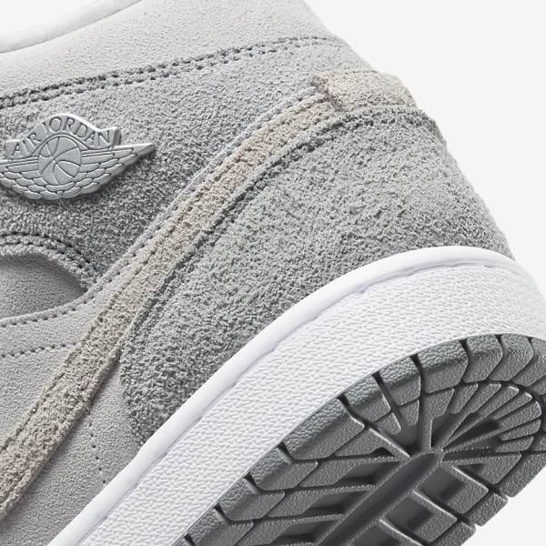 Zapatillas Nike Air Jordan 1 Mid SE Mujer Gris Blancas Gris | NK631TSG