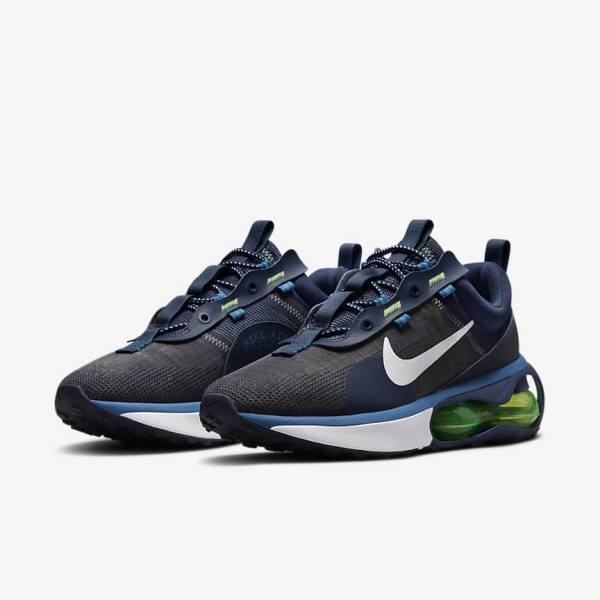 Zapatillas Nike Air Max 2021 Hombre Obsidian Verde Claro Azules Blancas | NK189CUS