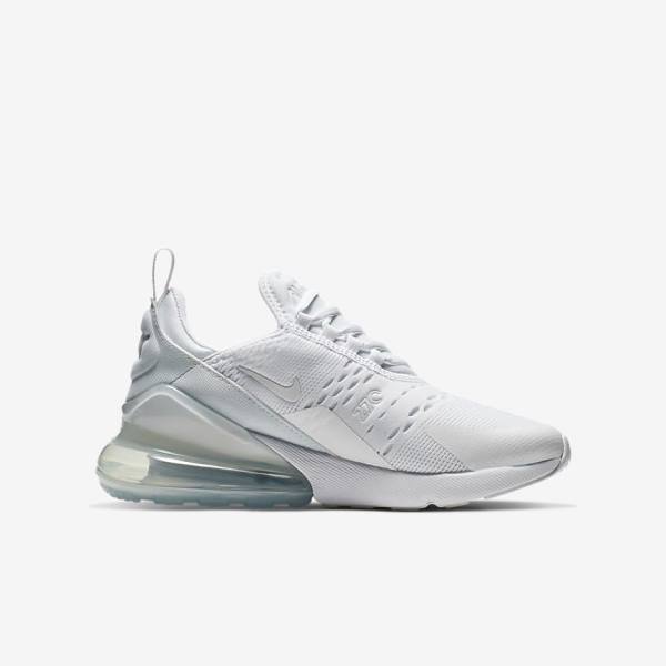 Zapatillas Nike Air Max 270 Older Niños Blancas Metal Plateadas Blancas | NK563TJS