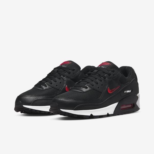 Zapatillas Nike Air Max 90 Hombre Negras Blancas Rojas | NK673BSM