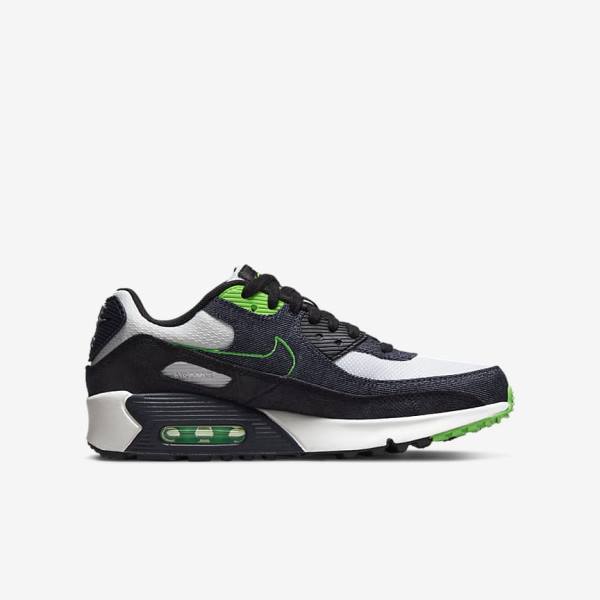 Zapatillas Nike Air Max 90 LTR SE Older Niños Negras Verde Blancas Obsidian | NK684KNX