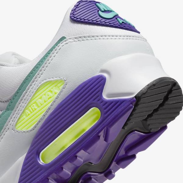 Zapatillas Nike Air Max 90 Mujer Blancas Plateadas Turquesa | NK591CNL