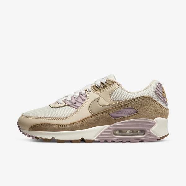 Zapatillas Nike Air Max 90 Mujer Marrones Moradas Claro Kaki | NK813DHM