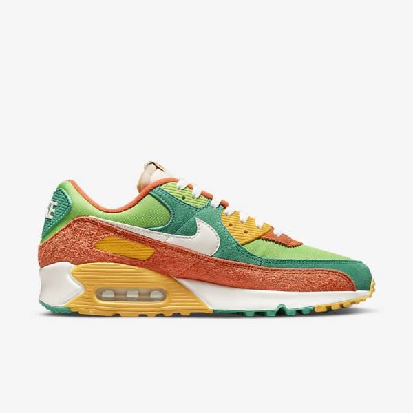 Zapatillas Nike Air Max 90 SE Hombre Verde Naranjas Verde | NK809NUM