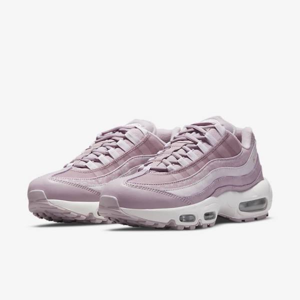 Zapatillas Nike Air Max 95 Mujer Moradas Blancas Metal Plateadas | NK278YLM