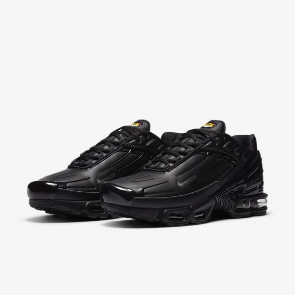 Zapatillas Nike Air Max Plus 3 Cuero Hombre Negras Gris Oscuro | NK305IGF