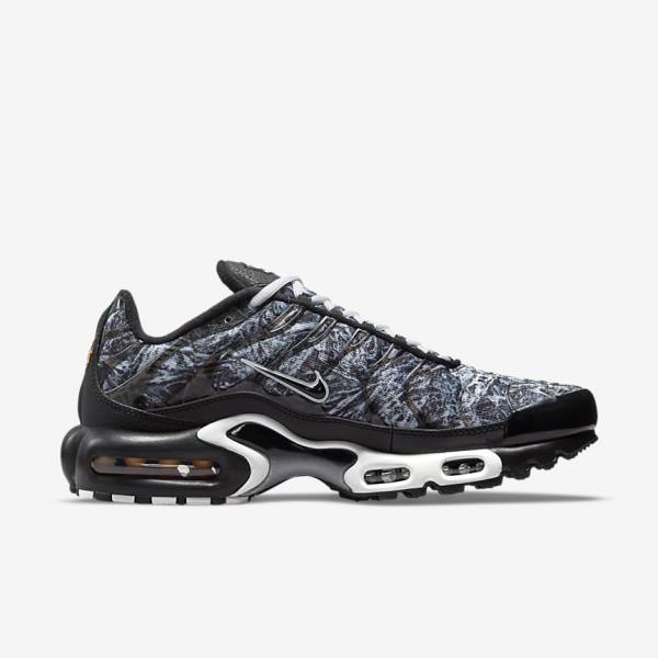 Zapatillas Nike Air Max Plus Hombre Negras Blancas Gris Oscuro Negras | NK460DFE