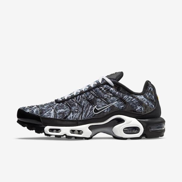 Zapatillas Nike Air Max Plus Hombre Negras Blancas Gris Oscuro Negras | NK460DFE