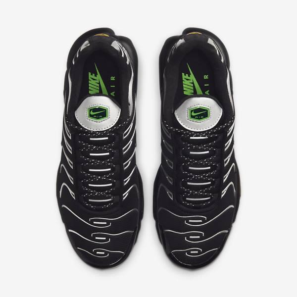 Zapatillas Nike Air Max Plus Hombre Negras Verde Metal Plateadas Negras | NK716KDS