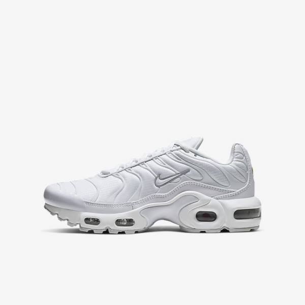 Zapatillas Nike Air Max Plus Older Niños Blancas Metal Plateadas Blancas | NK092LDV