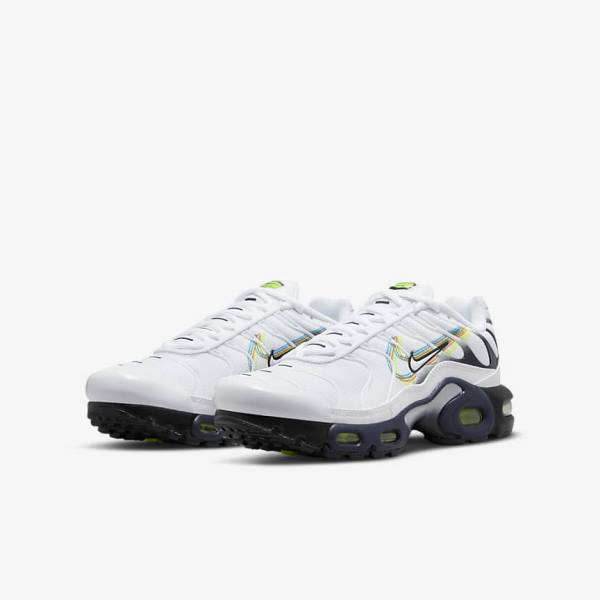 Zapatillas Nike Air Max Plus Older Niños Blancas Gris Azules | NK094XSC