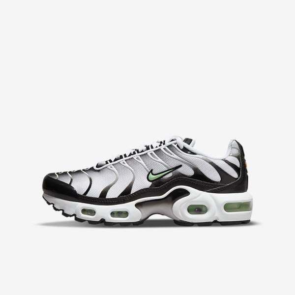 Zapatillas Nike Air Max Plus Older Niños Blancas Negras Plateadas Verde Menta | NK369OUS